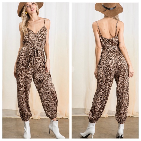 Lindsey Animal Print Cami Fabulous Jumpsuit with Jogger Style Pants - Picture 5 of 5